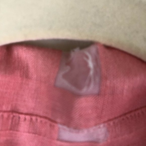 John Mark Coral Pink Button Front Linen Blend Top - Picture 5 of 9